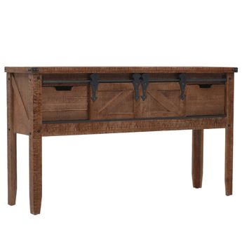 vidaXL Console Table Solid Fir Wood 131x35.5x75 cm Brown