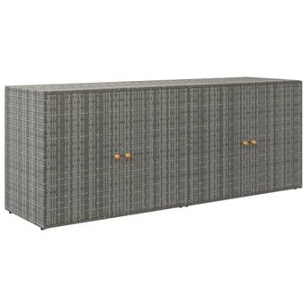vidaXL Garden Storage Cabinet Gray 78"x21.9"x31.5" Poly Rattan