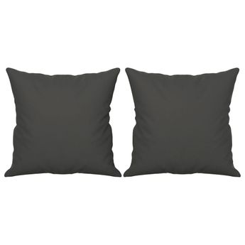 vidaXL Throw Pillows 2 pcs Dark Grey 40x40 cm Microfibre Fabric