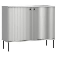 KONDELA Aris 2D two-door chest of drawers gray / black