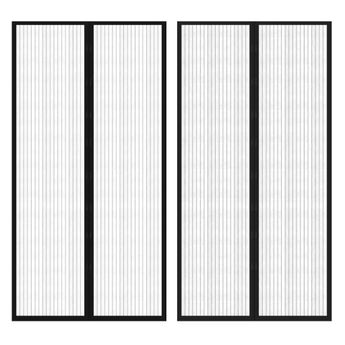 vidaXL Insect Door Curtains 2 pcs 82.7"x39.4" Magnet Black