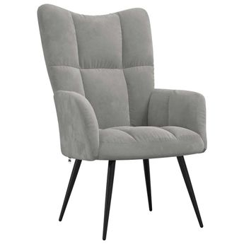 vidaXL Relaxing Chair Light Grey Velvet