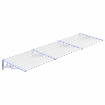 vidaXL Door Canopy Gray and Transparent 117.1"x35.4" Polycarbonate