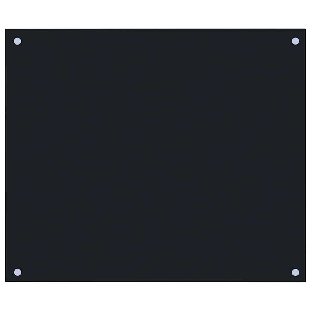 vidaXL Kitchen Backsplash Black 70 x 60 cm Tempered Glass