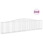 vidaXL Arched Gabion Baskets 10 pcs 400x30x80/100 cm Galvanised Iron