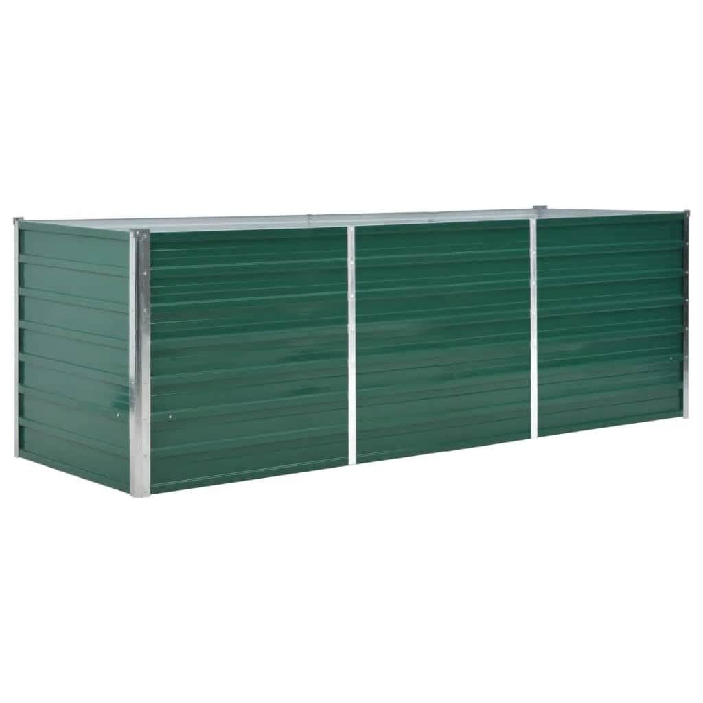 vidaXL Garden Raised Bed Galvanized Steel 94.5"x31.5"x31.3" Green