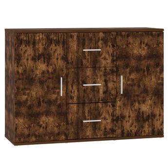 vidaXL Sideboard Smoked Oak 35.8x11.6x25.6" Engineered Wood