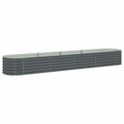 vidaXL Garden Raised Bed 157.5"x31.5"x17.3" Galvanized Steel Gray
