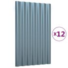 vidaXL Roof Panels 12 pcs Galvanised Steel Grey 60x36 cm