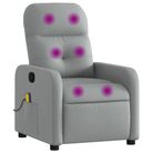 vidaXL Massage Recliner Chair Light Grey Fabric