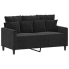vidaXL 2-Seater Sofa Black 47.2" Velvet