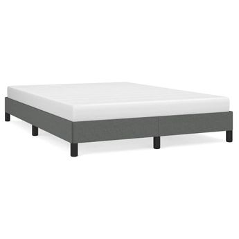 vidaXL Bed Frame without Mattress Dark Grey 137x190 cm Full Fabric