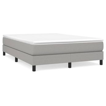 vidaXL Box Spring Bed Frame Light Gray Queen Fabric (US Only)