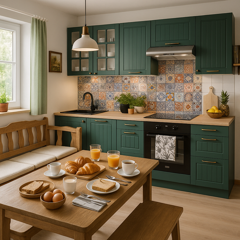 Country kitchen in green