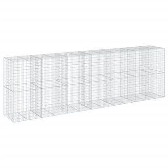 vidaXL Gabion Basket with Cover 650x100x200 cm Galvanised Iron