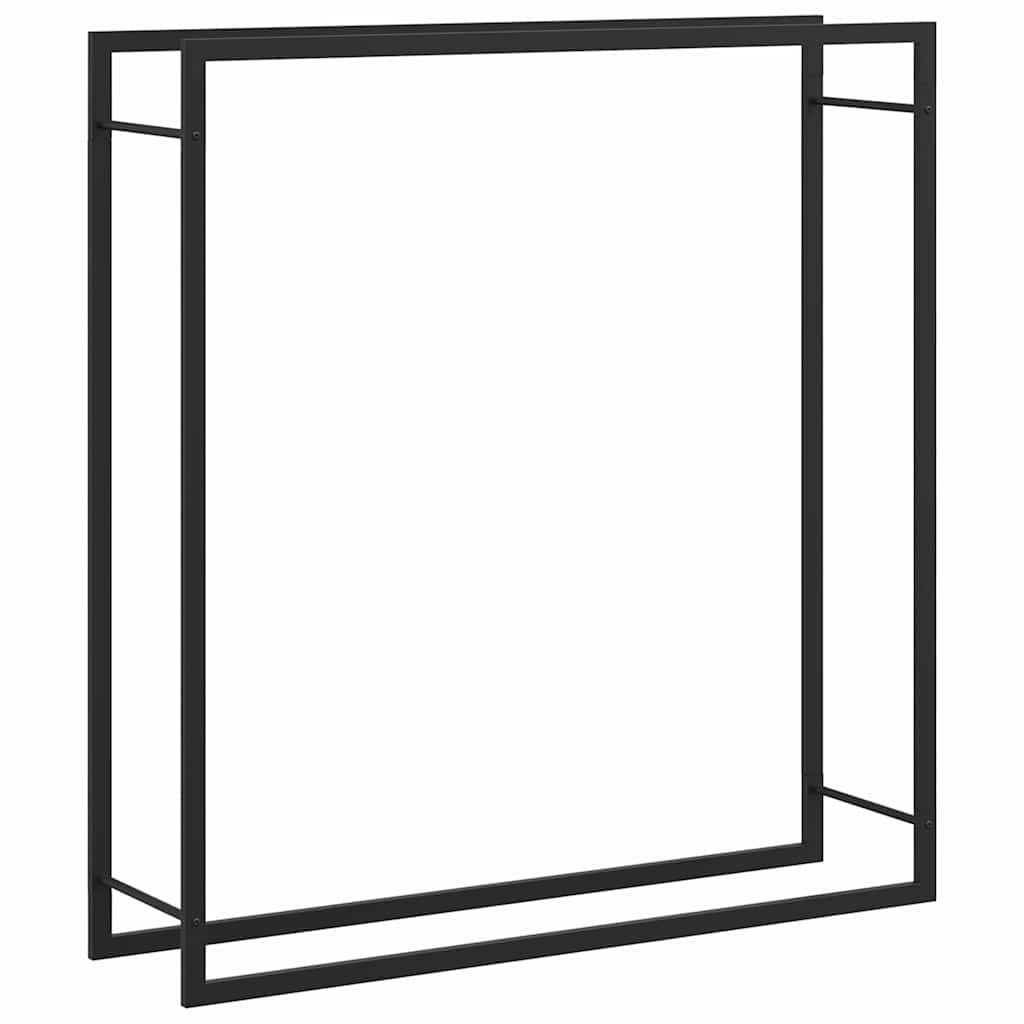 vidaXL Firewood Rack Matt Black 43.3"x11"x45.7" Steel