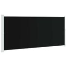 vidaXL Patio Retractable Side Awning 86.6"x196.9" Black