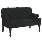 vidaXL Bench with Backrest Black 47.0x25.4x29.5" Velvet