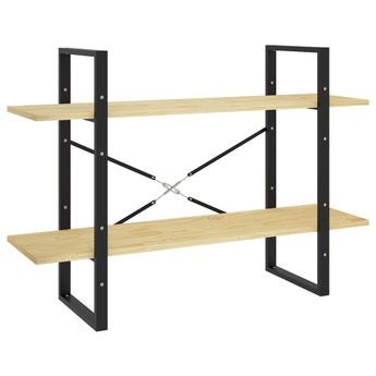 vidaXL 2-Tier Book Cabinet 39.4"x11.8"x27.6" Solid Pine Wood