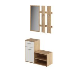 Entrance hall set, sonoma oak/white, LONDI