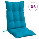 vidaXL Highback Chair Cushions 6 pcs Light Blue Oxford Fabric