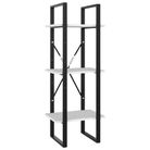 vidaXL 3-Tier Book Cabinet White 15.7"x11.8"x41.3" Engineered Wood