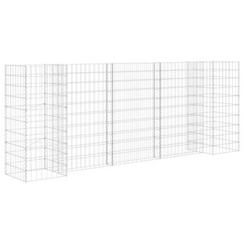 vidaXL H-Shaped Gabion Planter Steel Wire 102.4"x15.7"x39.4"