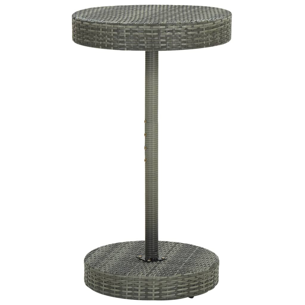 vidaXL Garden Table Grey 60.5x106 cm Poly Rattan