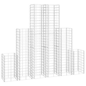 vidaXL 6 Piece Gabion Set Galvanized Wire