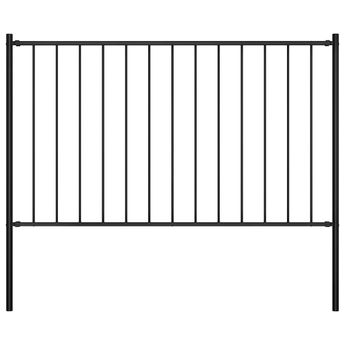 vidaXL Fence Panel Woerden with Posts Steel 1.7x1.25 m Black