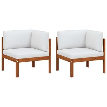 vidaXL Garden Corner Sofas 2 pcs with Cushions Wood Acacia&Rope