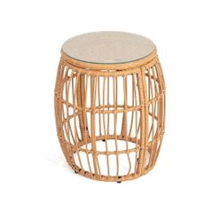 Round garden storage table made of artificial rattan ø 47 cm Vistdal - Bonami Essentials