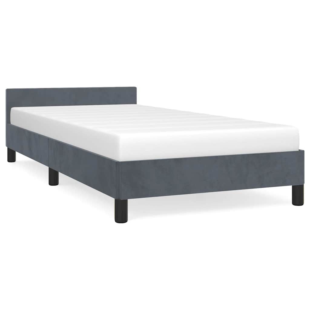 vidaXL Bed Frame without Mattress Dark Grey Twin XL Velvet
