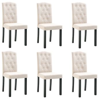 vidaXL Dining Chairs 6 pcs Cream Fabric