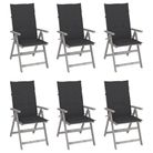 vidaXL Garden Reclining Chairs 6 pcs with Cushions Solid Acacia Wood