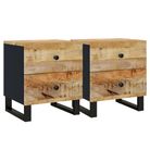 vidaXL Bedside Cabinets 2 pcs 15.7"x13"x18.1" Solid Wood Mango