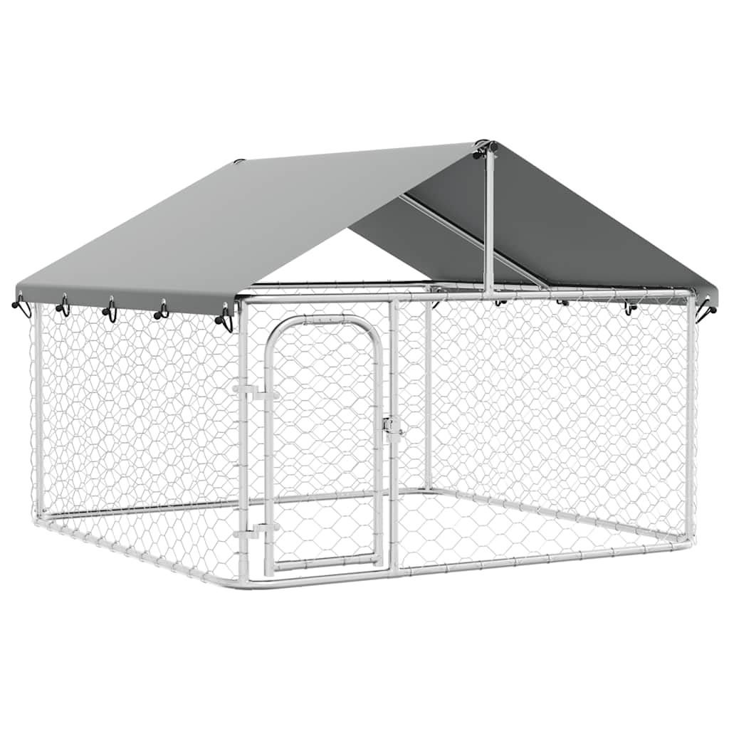 vidaXL Outdoor Dog Kennel with Roof 78.7"x78.7"x59.1"