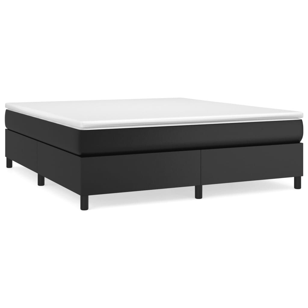 vidaXL Box Spring Bed Frame Black King Faux Leather (US Only)
