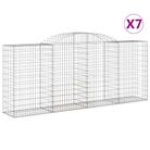 vidaXL Arched Gabion Baskets 7 pcs 300x50x120/140 cm Galvanised Iron