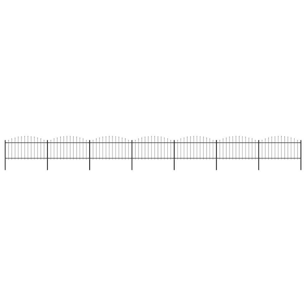vidaXL Garden Fence with Spear Top Steel 1248x150 cm Black