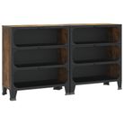 vidaXL Storage Cabinets 2 pcs Rustic Brown 28.3"x14.2"x32.3" Metal and MDF