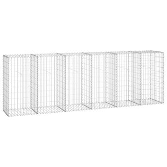 vidaXL Gabion Wall with Covers Galvanised Steel 300x50x100 cm