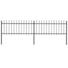vidaXL Garden Fence with Spear Top Steel 359x80 cm Black