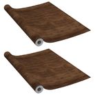 vidaXL Self-adhesive Furniture Films 2 pcs Dark Oak 196.9"x35.4" PVC