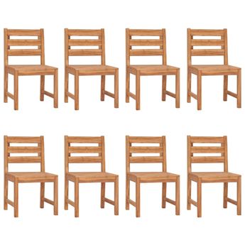 vidaXL Garden Chairs 8 pcs Solid Wood Teak