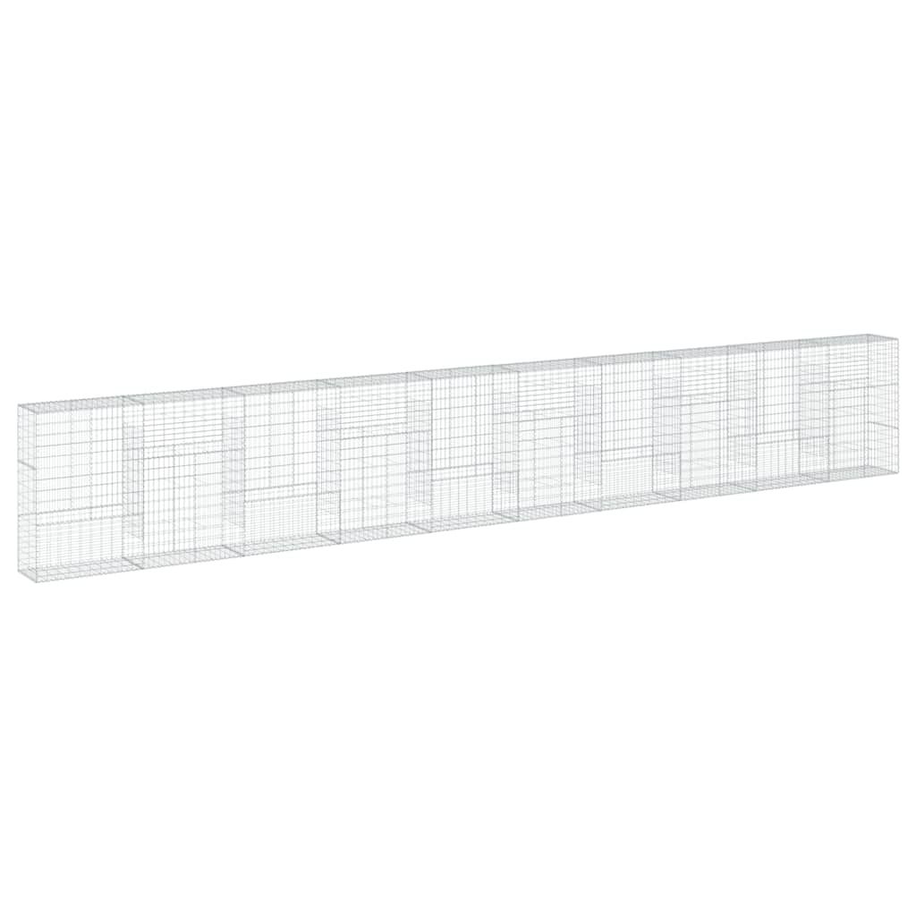 vidaXL Gabion Basket with Cover 1000x50x150 cm Galvanised Iron