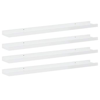 vidaXL Wall Shelves 4 pcs High Gloss White 31.5"x3.5"x1.2"