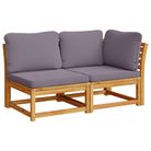 vidaXL 2 Piece Garden Lounge Set with Cushions Solid Wood Acacia