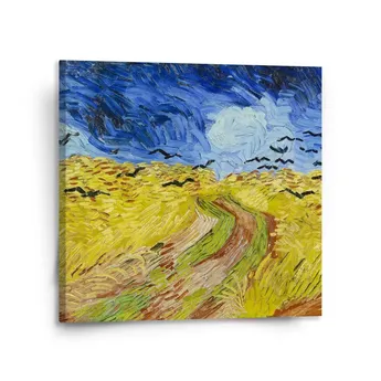 Sablio Obraz Pšeničné pole s vránami - Vincent van Gogh - 110x110 cm