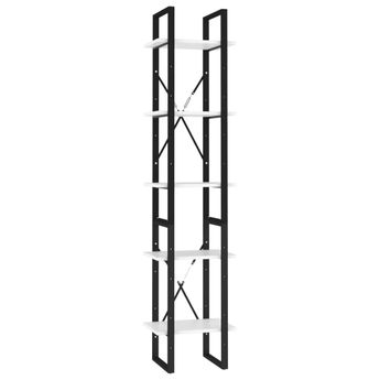 vidaXL 5-Tier Book Cabinet White 15.7"x11.8"x68.9" Engineered Wood